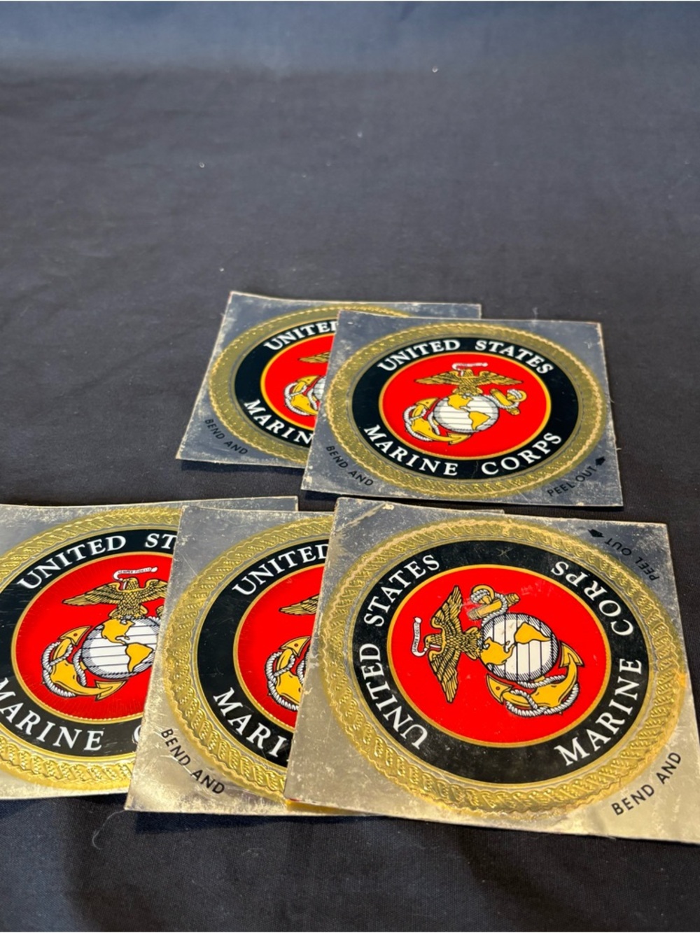 5 United States Marine Corps Decal Stickers Red, Black, Gold Eagle Globe Anchor